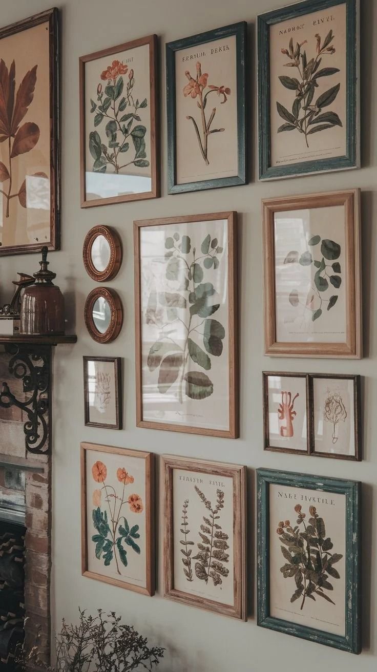 Botanical Prints with Eclectic Frame Mix