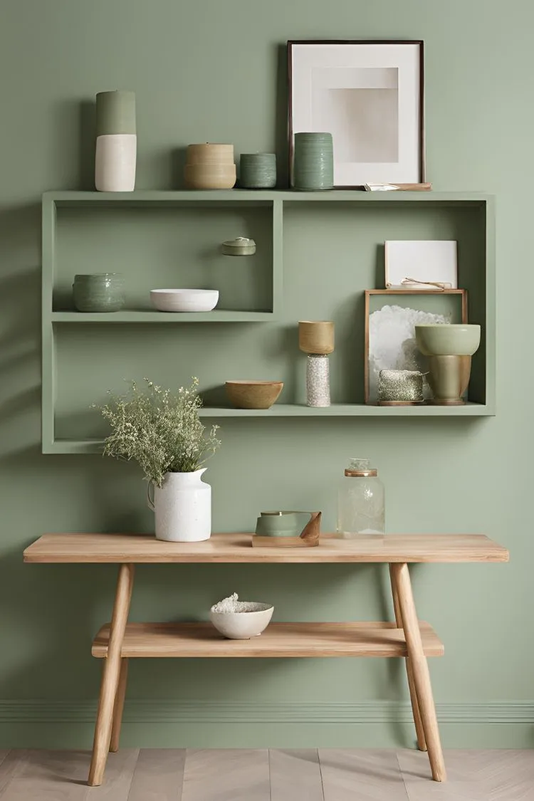 Display Sage Green Wall Shelves