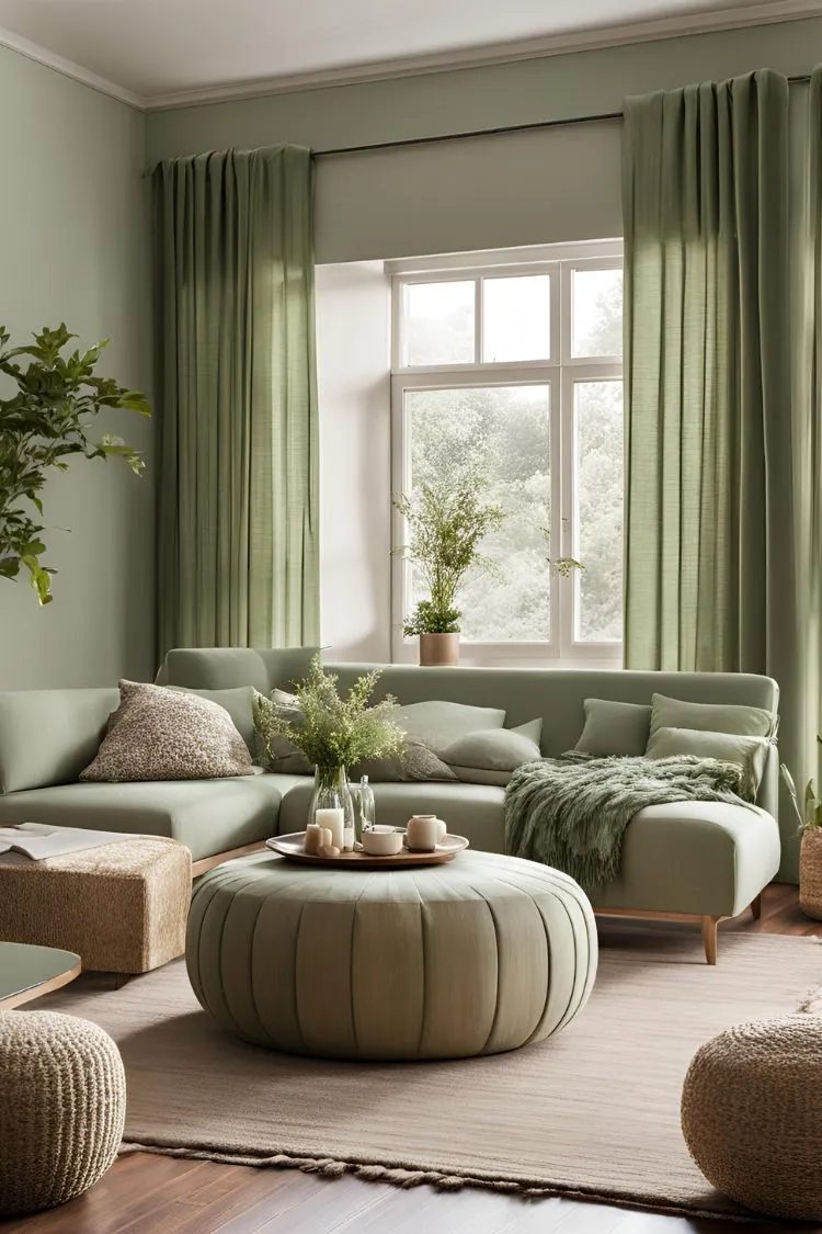 Feature Sage Green Poufs