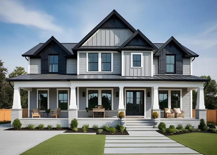 Grey and Black Farmhouse Exteriors