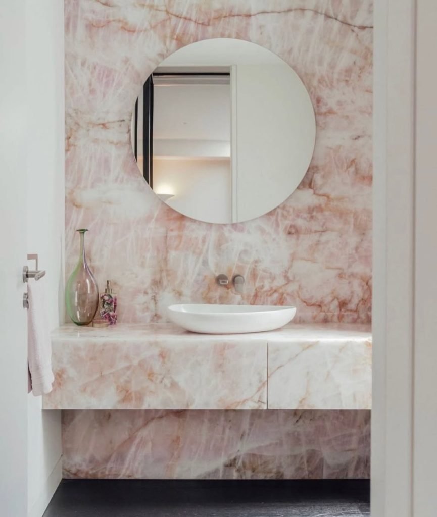Marble Vanity Top in parisian bathroom