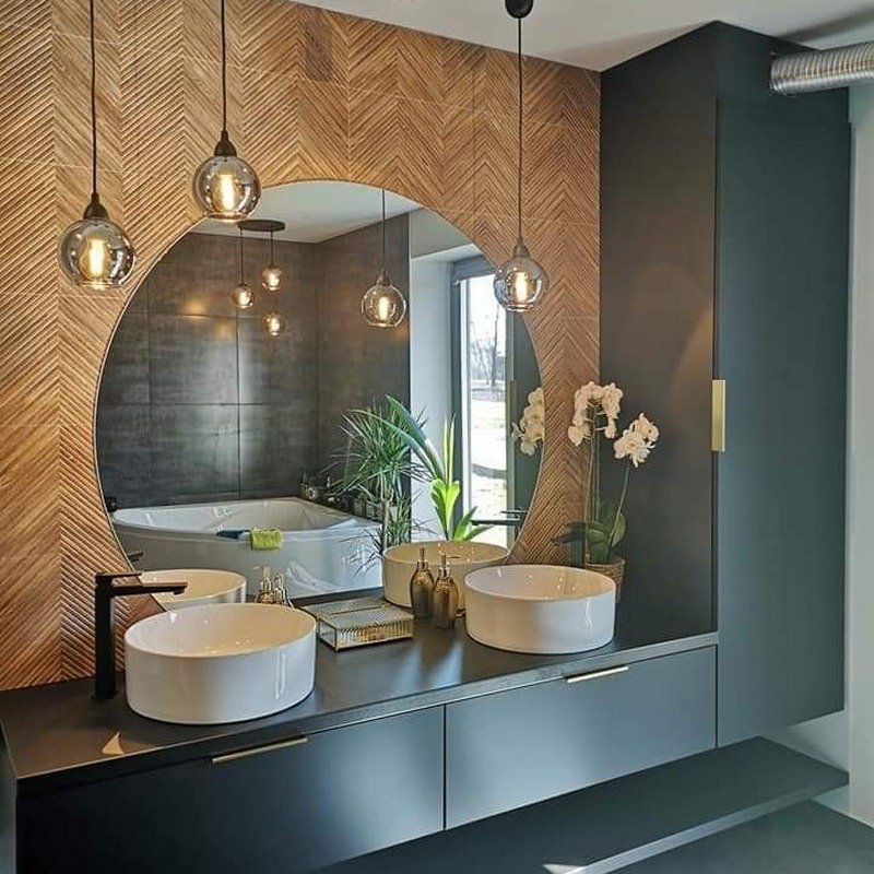 Oversized Round Foyer Mirror