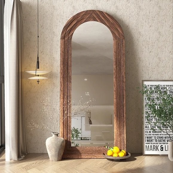 Rustic Wood Framed Foyer Mirror