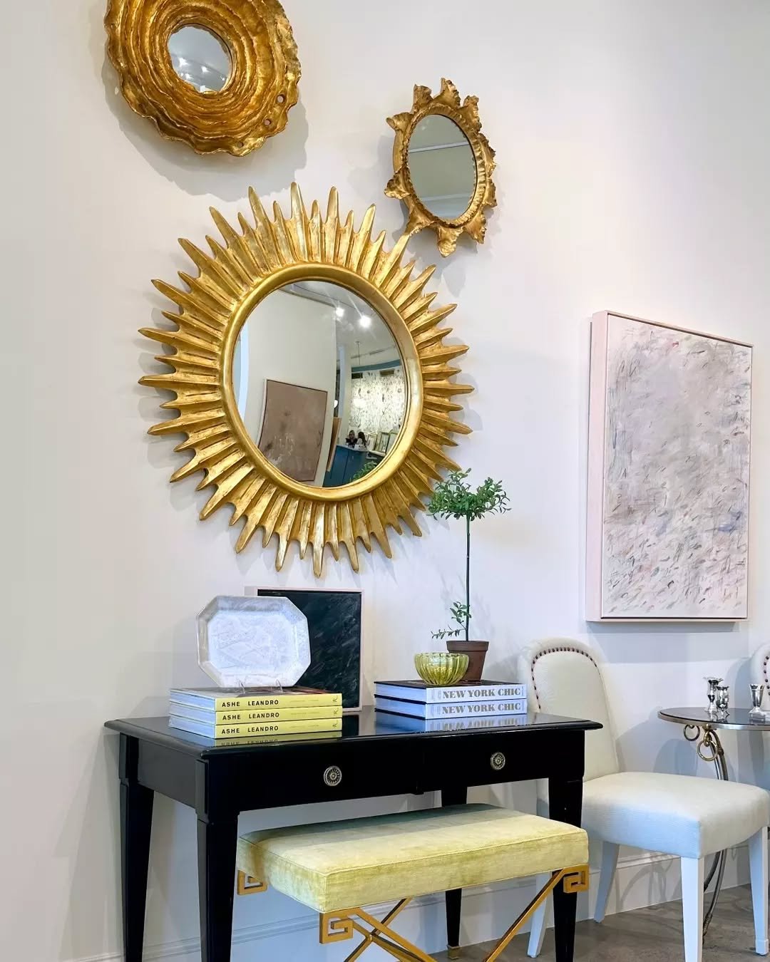 Sunburst Retro Touch Foyer Mirror Foyer Mirror