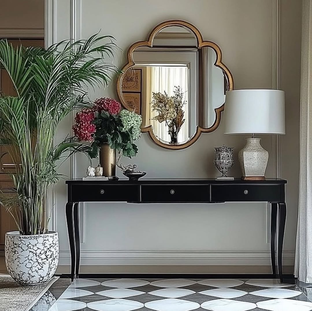 Tables for Functionality Foyer Mirror