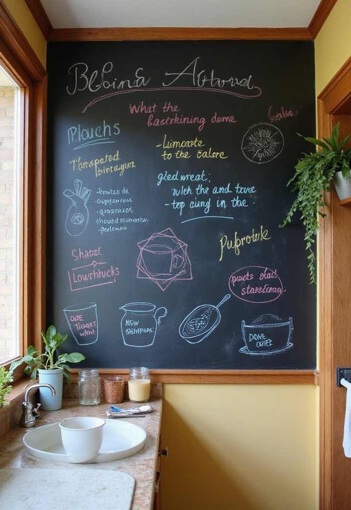 15 Kitchen Wall Storage Ideas to Maximize Space and Style! - 5. Chalkboard Walls for Notes and Recipes