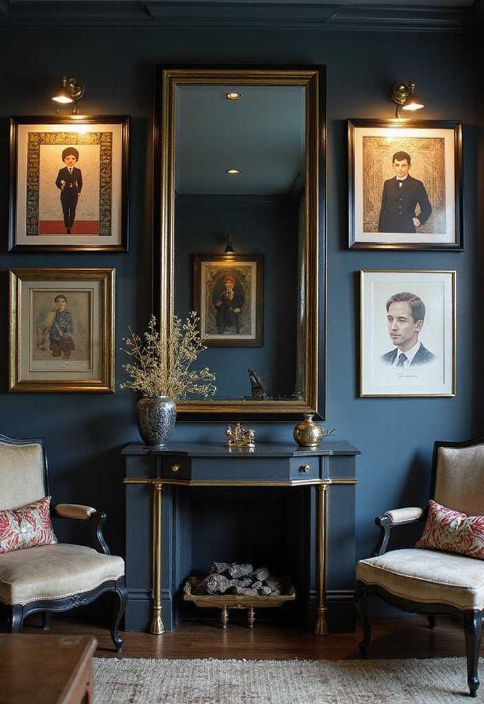 Vintage Gallery Wall with Art Deco Elegance