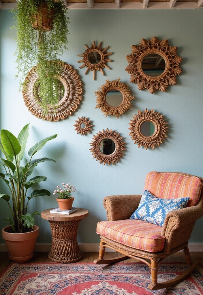 Bohemian Style Mirror Wall