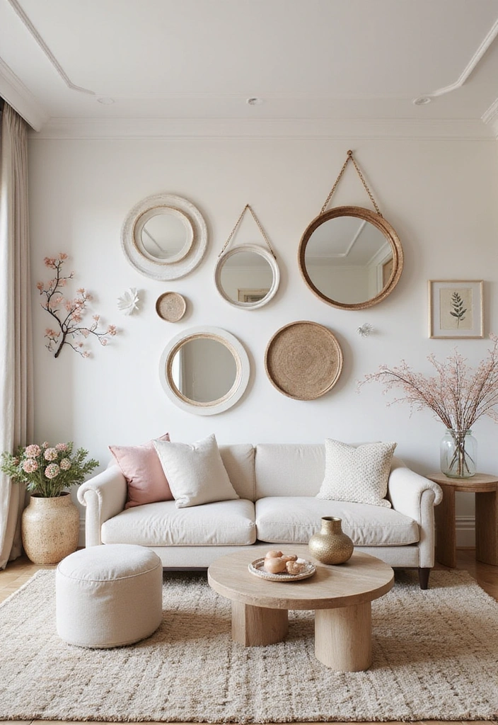 Round Mirrors for Soft Elegance