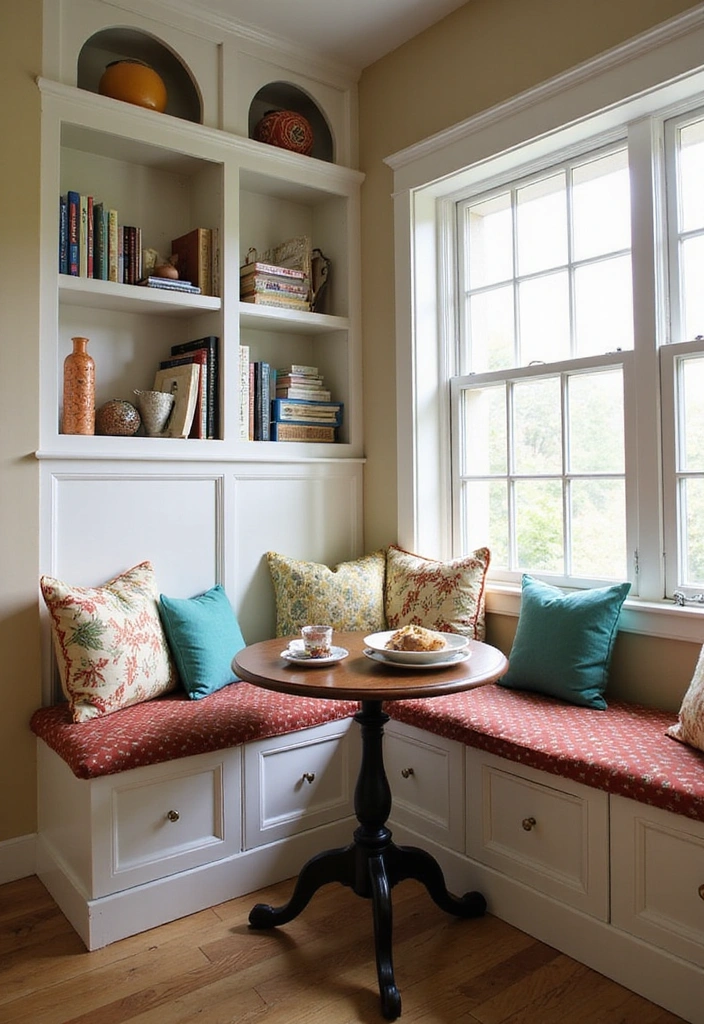 19 Cozy Breakfast Nook Designs That Will Make You Feel Right at Home (You’ll Love #11!) - 1. Corner Retreat with Built-in Seating