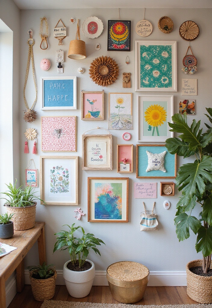 17 Eclectic Gallery Wall Ideas That Show Off Your Unique Personality (Warning: #4 Is Bold!) - 16. DIY Delight