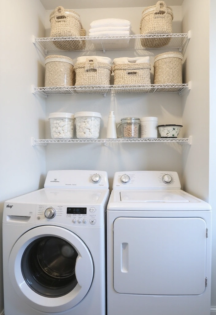 Budget-Friendly Laundry Room Cabinet Ideas: Style Without Breaking the Bank! - 15. Minimalist Wire Racks