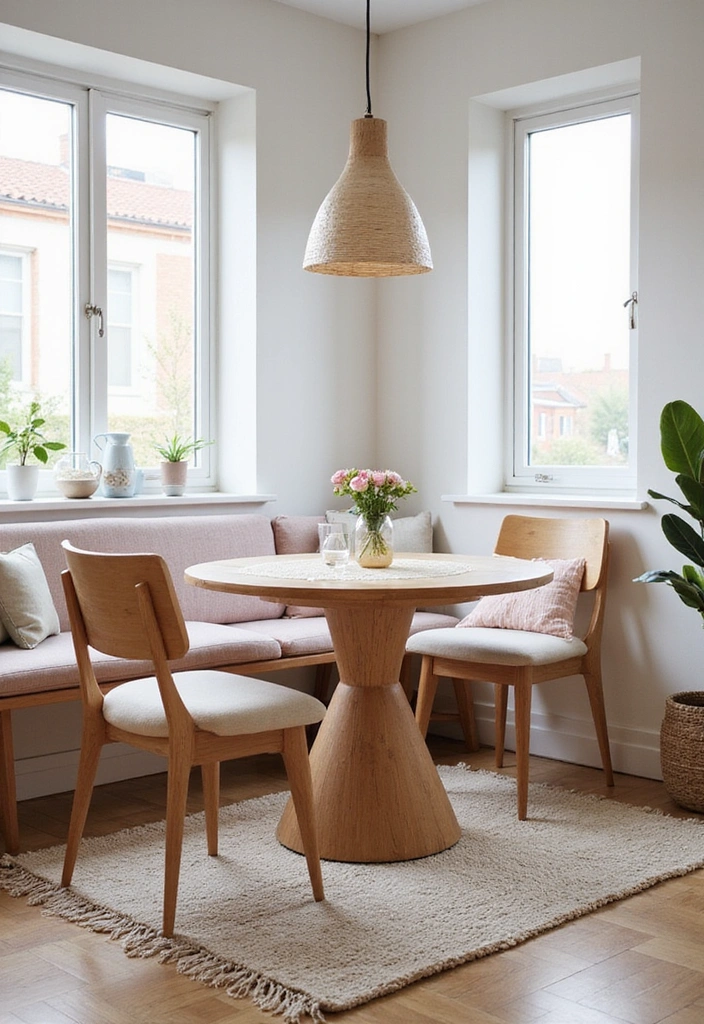 19 Cozy Breakfast Nook Designs That Will Make You Feel Right at Home (You’ll Love #11!) - 12. Scandinavian Simplicity