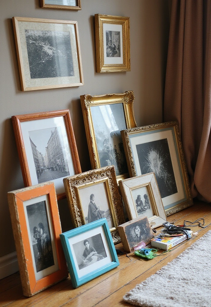 Vintage Gallery Wall with Eclectic Frame Mix