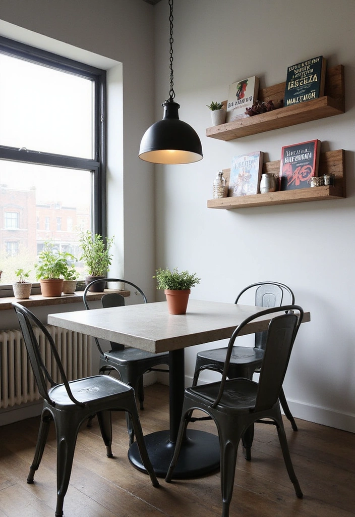 19 Cozy Breakfast Nook Designs That Will Make You Feel Right at Home (You’ll Love #11!) - 7. Urban Chic Nook