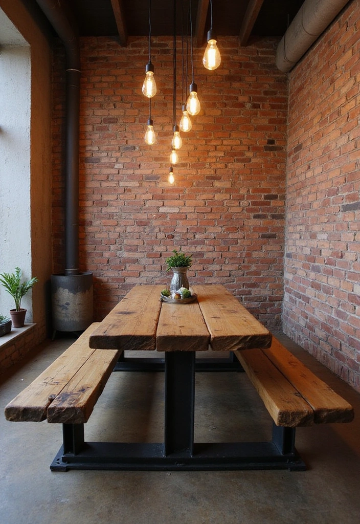 19 Cozy Breakfast Nook Designs That Will Make You Feel Right at Home (You’ll Love #11!) - 11. Industrial Loft Nook
