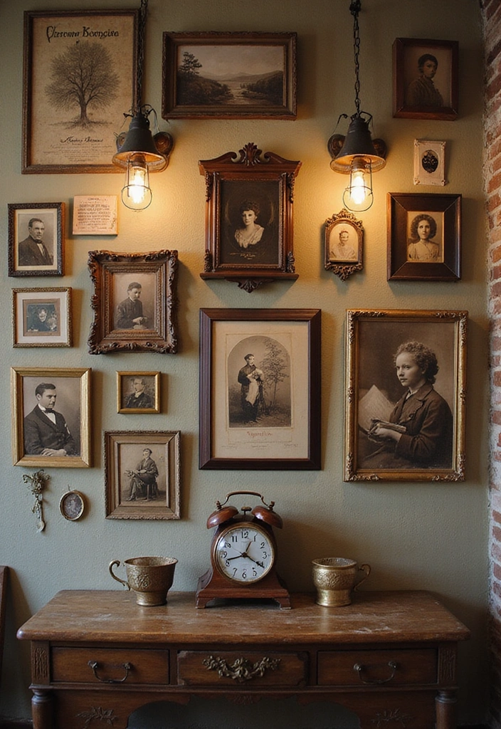 17 Eclectic Gallery Wall Ideas That Show Off Your Unique Personality (Warning: #4 Is Bold!) - 3. Vintage Vibes