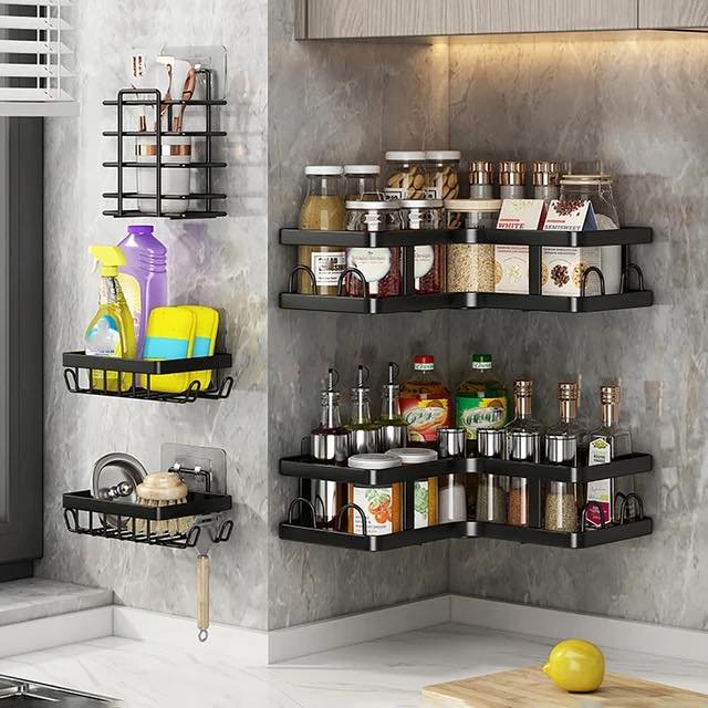 kitchen wall storage Stylish Wall-Mounted Spice Racks
