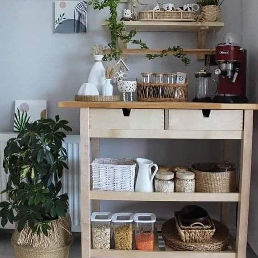 kitchen wall storage Wall-Mounted Coffee Station