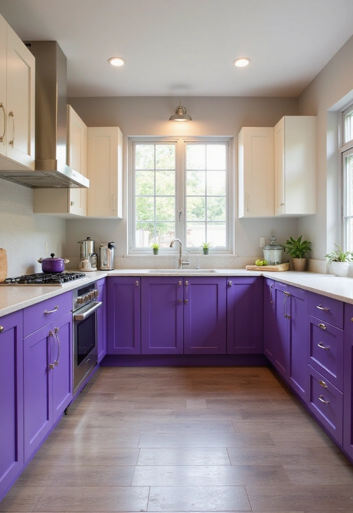Bright Purple and Cream