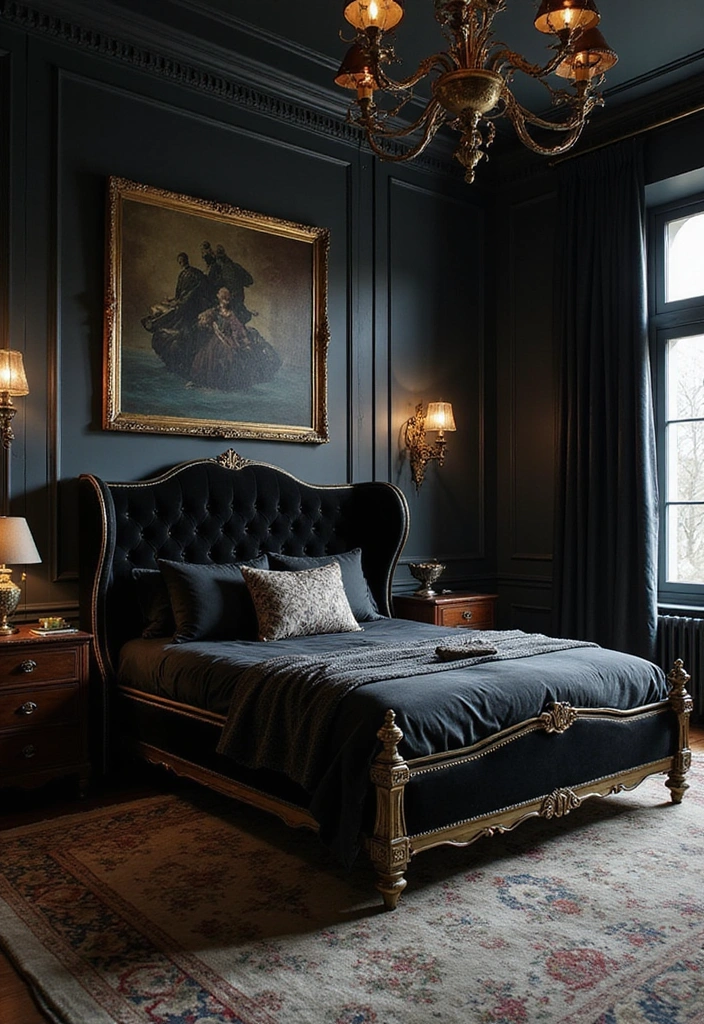 Luxurious Black and Gold Bedframe