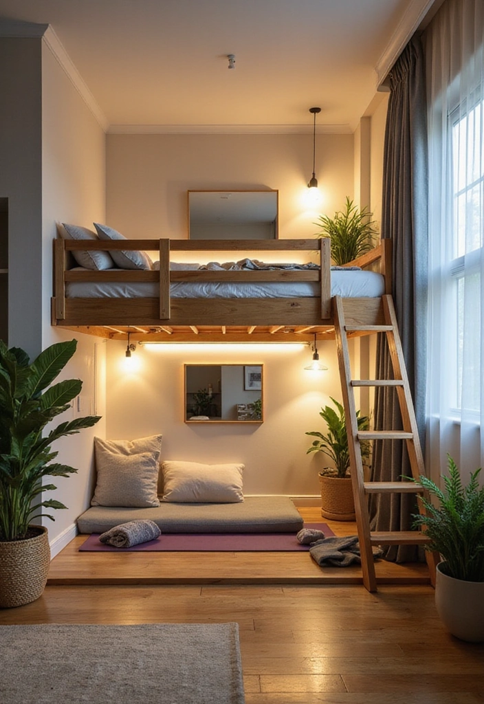 DIY Loft Bed with a Yoga Space