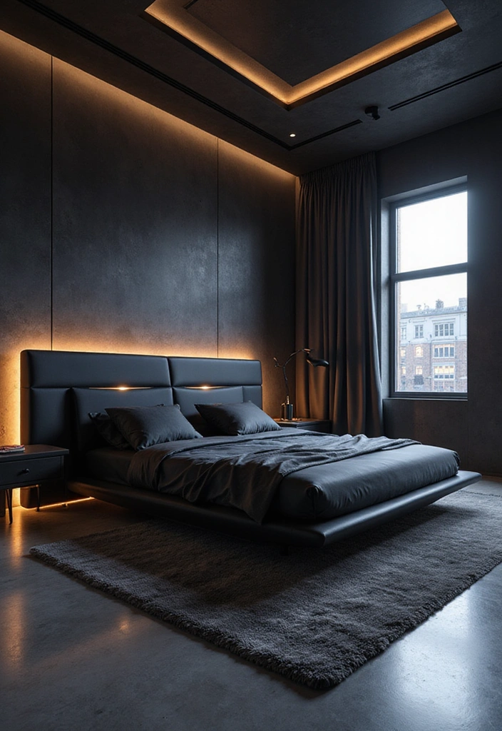 Futuristic Flair Black Bed Frame