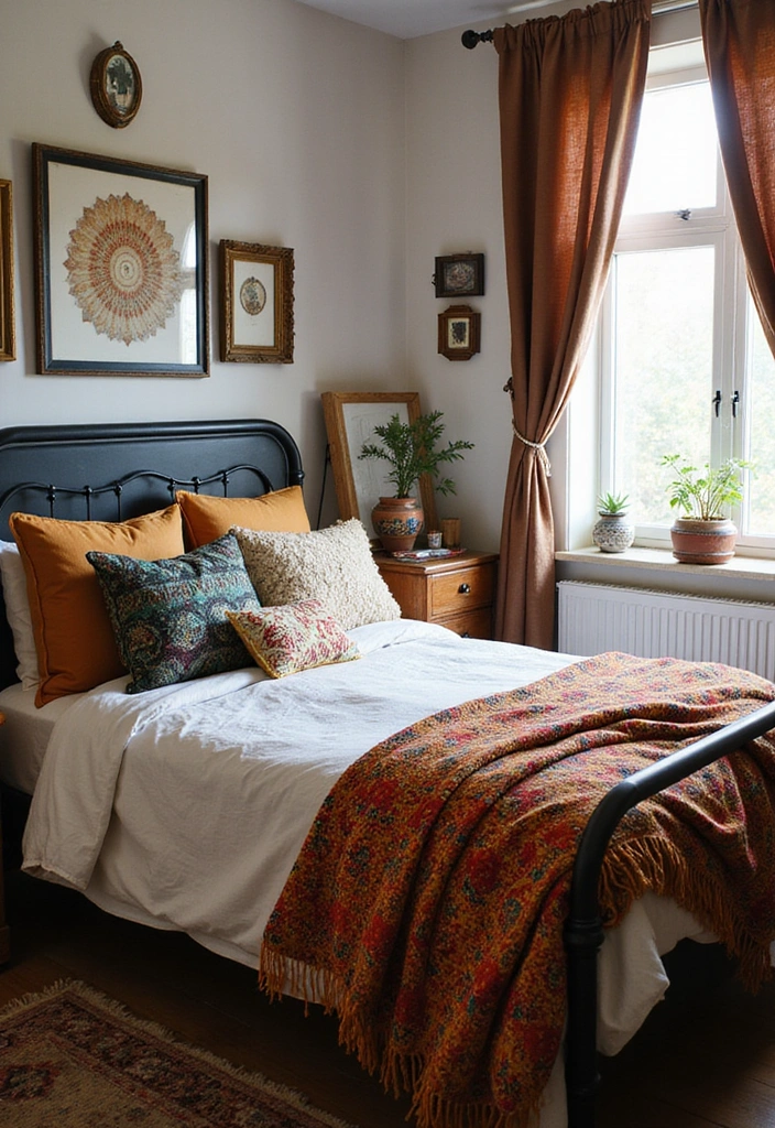 Cozy Bohemian Retreat Black Bed Frame