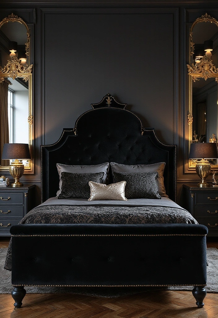 Glamorous Textures Black Bedframe