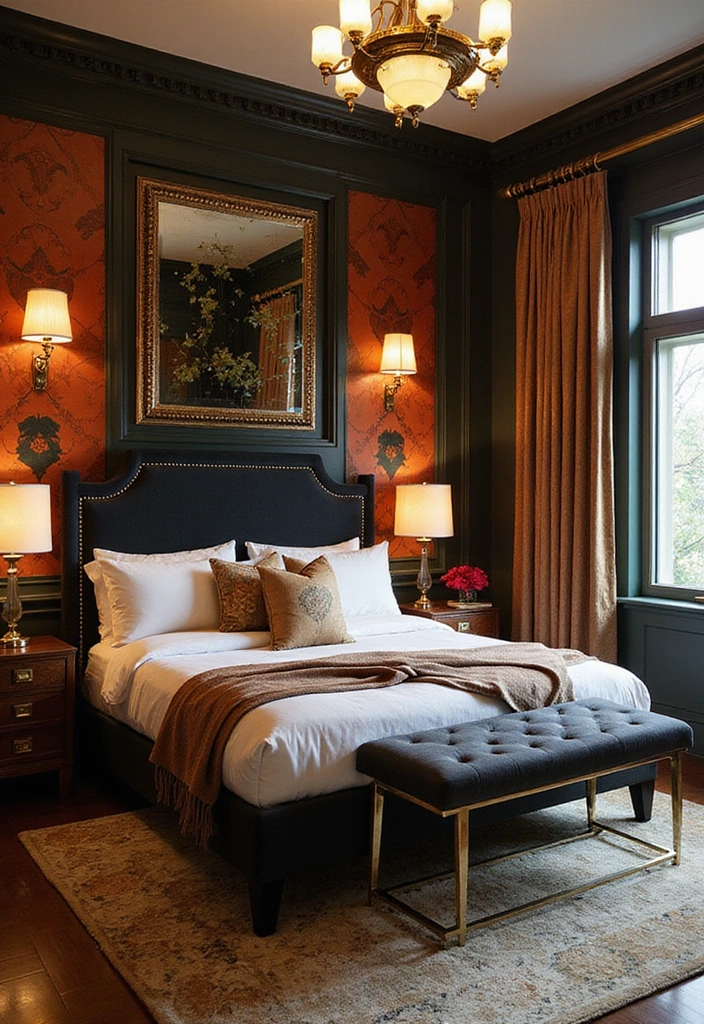 Art Deco Elegance Black Bedframe