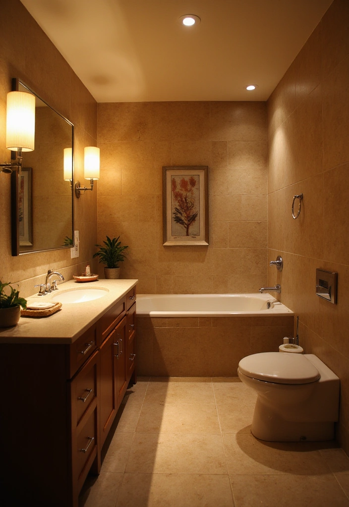 Lighting decor for scandinavian bathroom