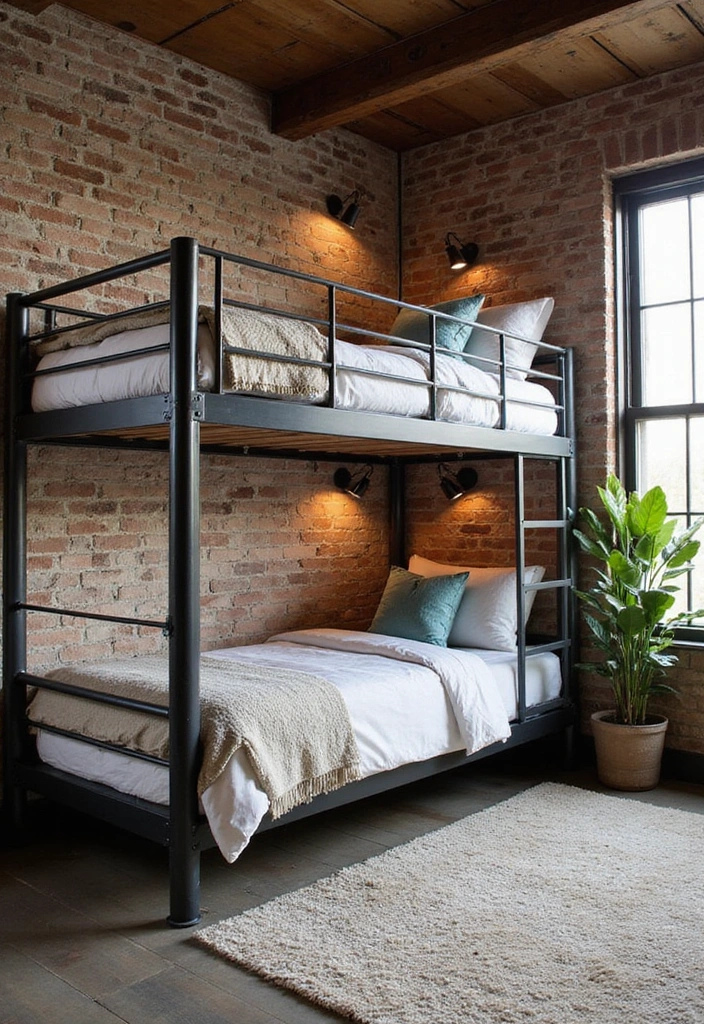 Industrial Chic Twin Loft Bed Ideas for Small Rooms