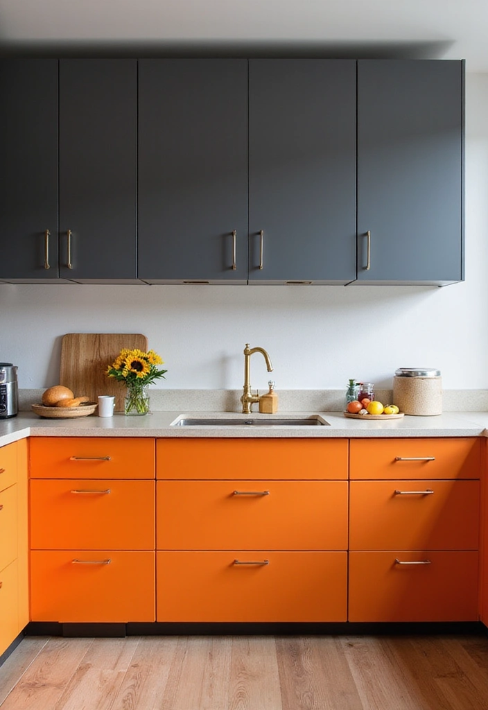Bright Orange and Charcoal Gray
