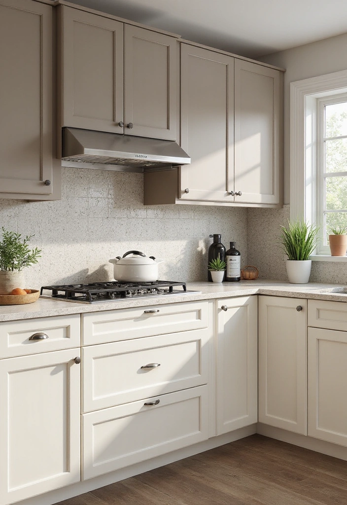 Creamy White and Muted Taupe