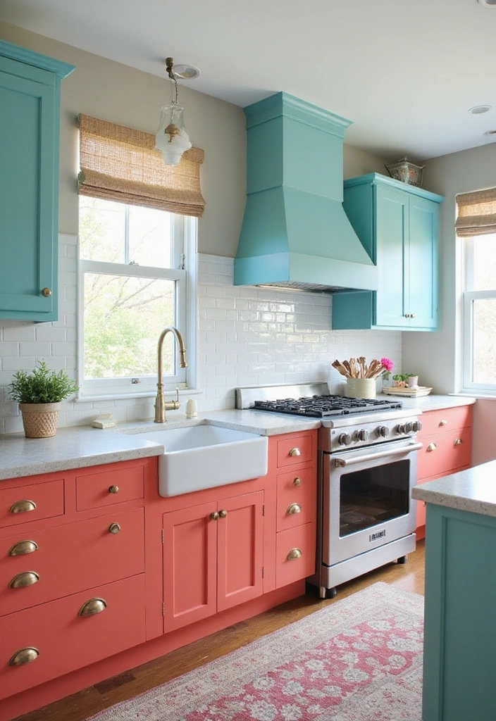Coral and Teal