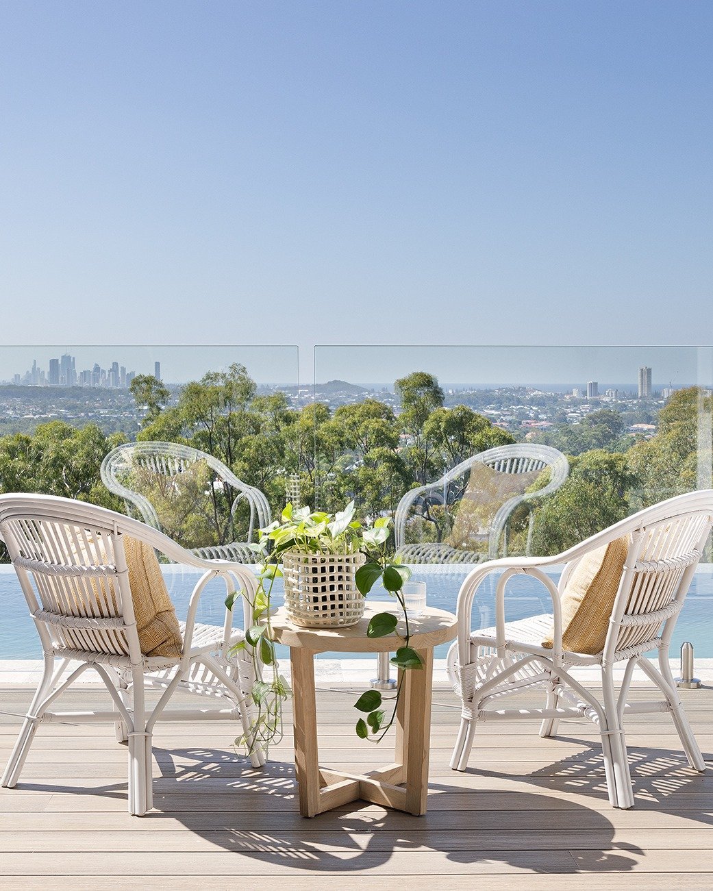 Dining Set in coastal balcony decor