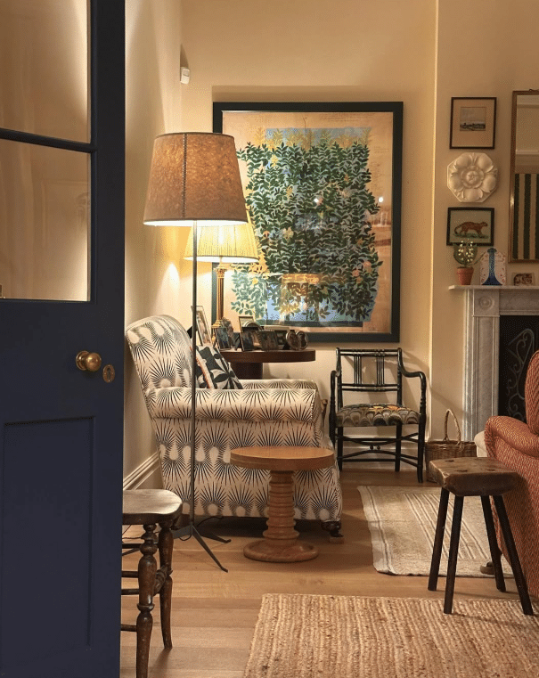 French Cottage Living Room Designs with Soft Lighting and Candles