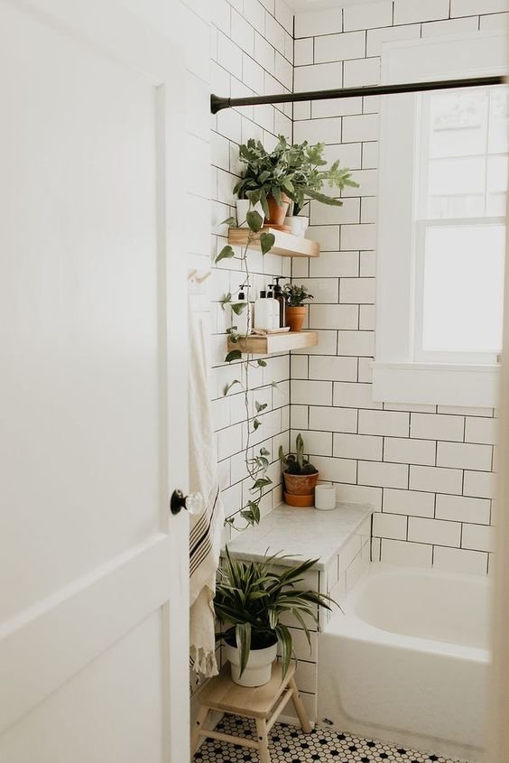 Greenery in Nordic Bathroom
