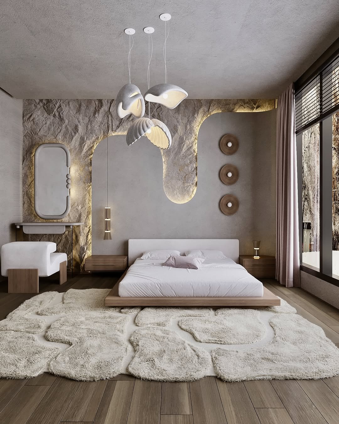 Calming Color Japandi Bedroom Interior Design