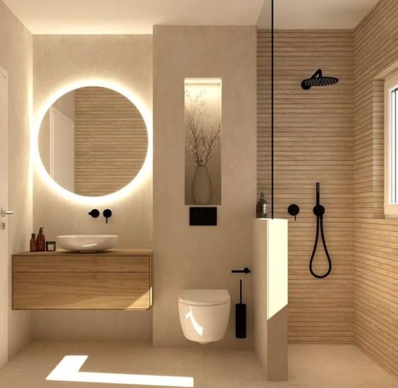 Minimalist Scandinavian bathroom decor