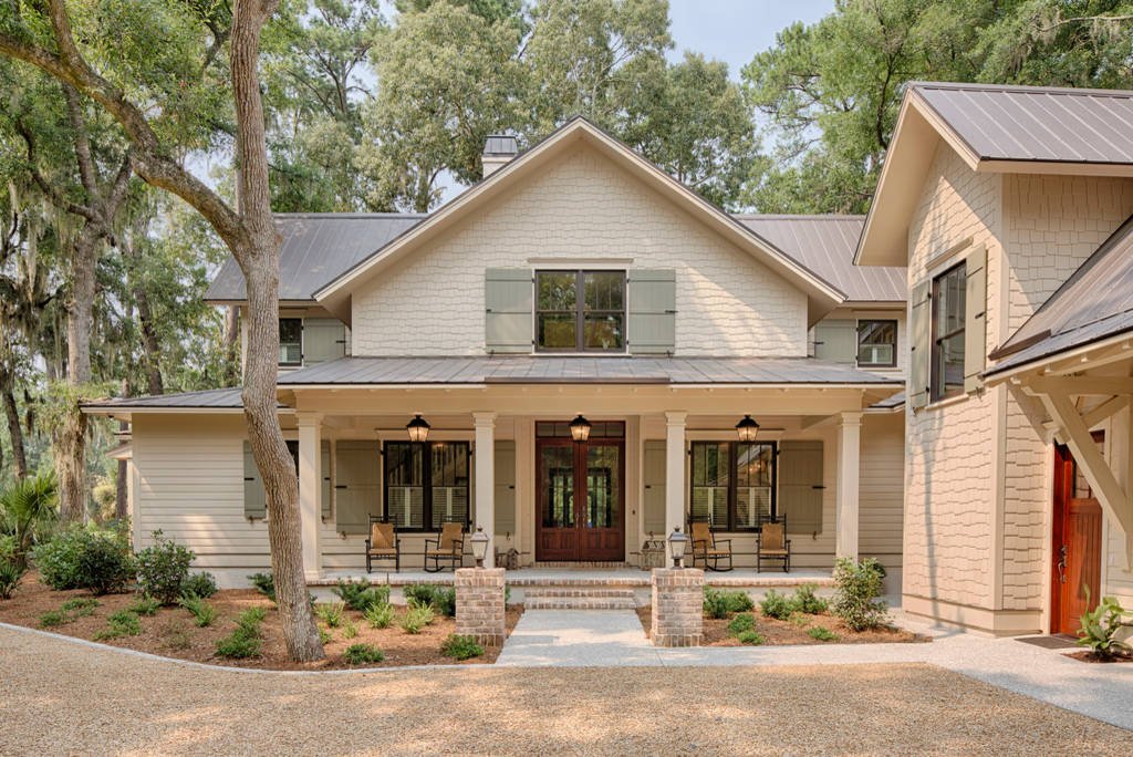 Modern Farmhouse Exterior Oatmeal Beige Colors