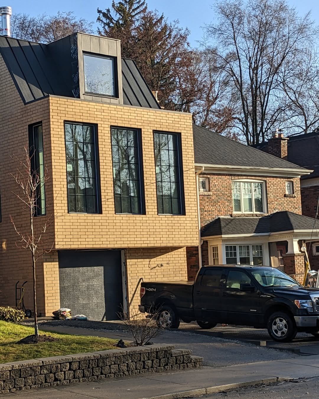 Modern Minimalist Yellow Brick Exterior House