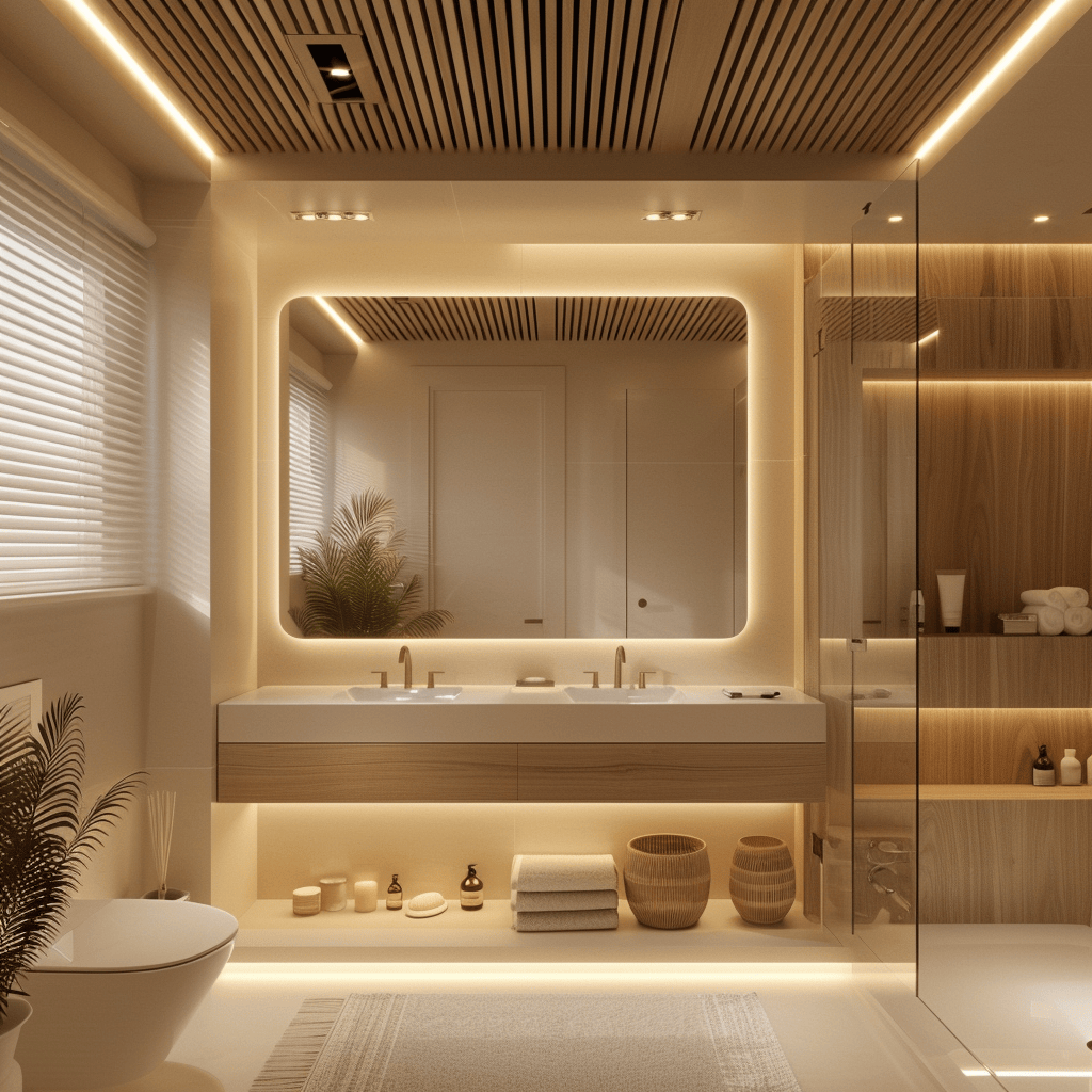 Soft Lighting for Nordic Bathroom