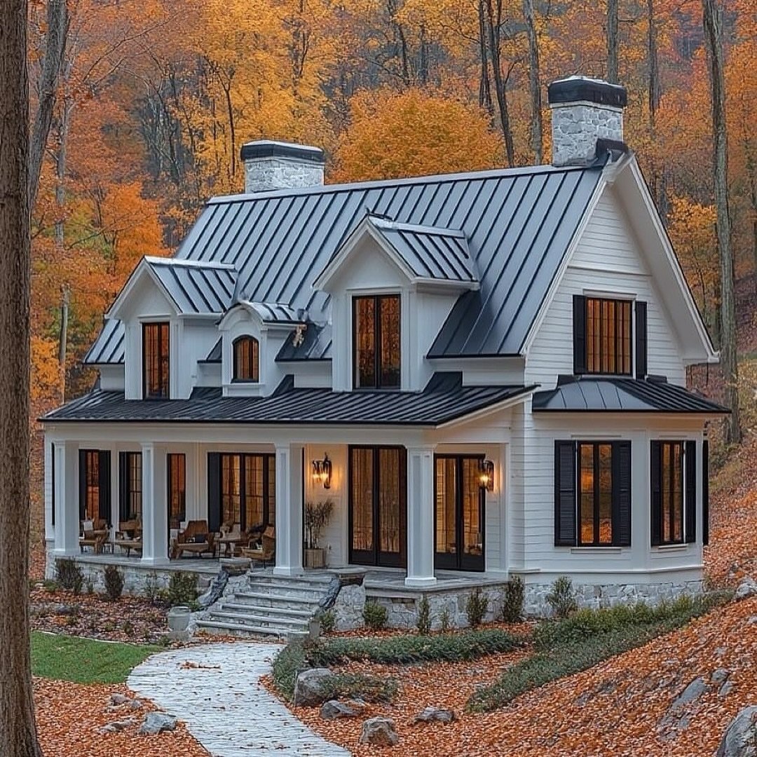Textured Elements in Monochrome Farmhouse Exteriors