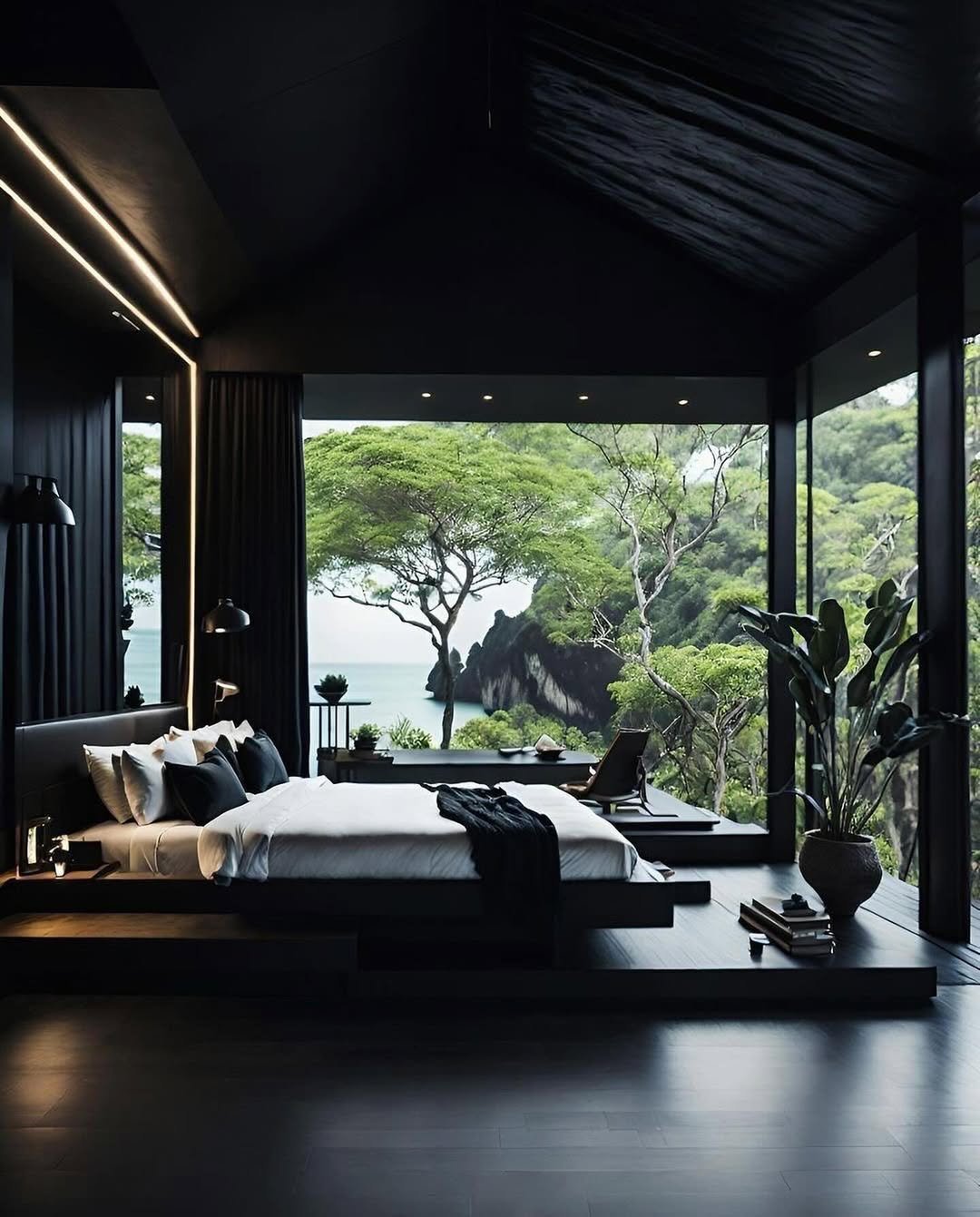 Urban Jungle Black Bedframe