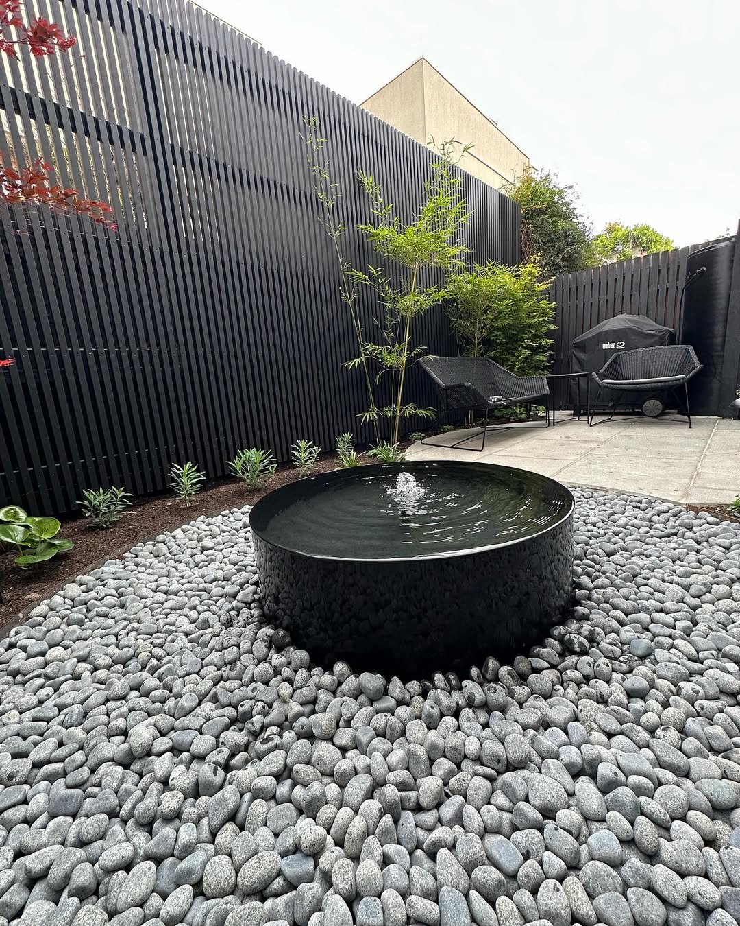 Water Features in Front Yard Privacy