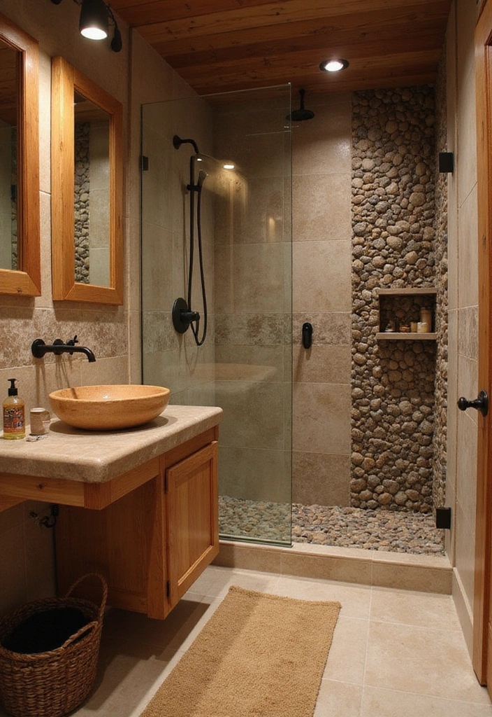 Natural Elements in Scandinavian bathroom decor