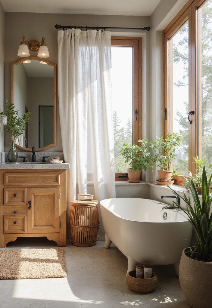 Incorporate Natural Materials in Nordic Bathroom