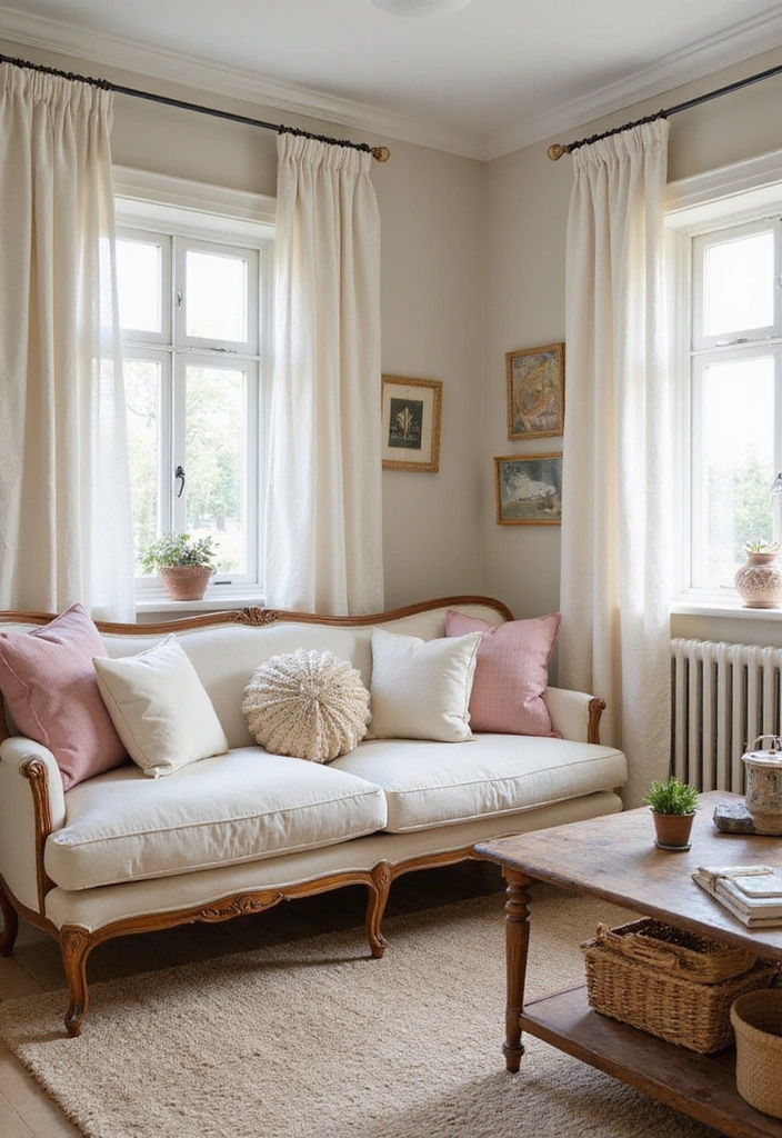 Neutral French Living Room Designs