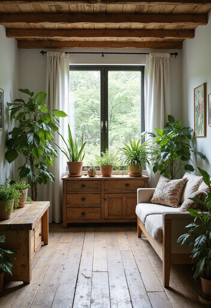 Natural Elements in French Cottage Living Room Design